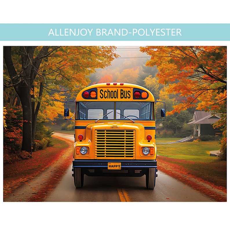 Back to School Bus Photography Backdrop, Yellow School Bus Photo ...