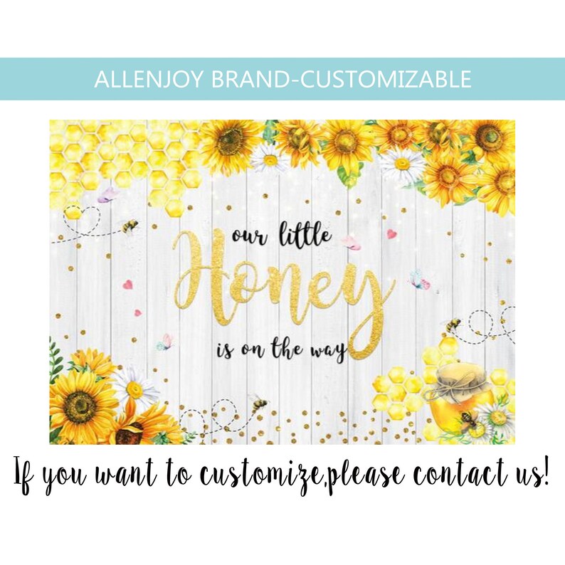 Bee Backdrop Baby Shower Honey Bee Birthday Backdrop Sweet as Can Bee Banner What Will Little Honey Bee Backdrop Bee Day
