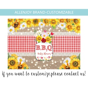 BBQ Baby Shower Backdrop,Barbeque Newborn Birthday Party Picnic Backdrop,Sunflower Light Baby Shower Backdrop,Baby Q Gender Reveal Banner