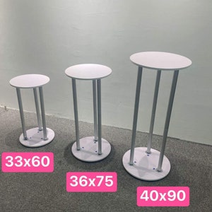 Cylinder Pedestal Stand,Set of 3 Round Metal Plinths Cylinders Pedestal,Wedding Props Background Party Birthday Decoration Home Celebration