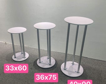 5 piedistalli cilindrici in metallo rosa: decorazioni per feste di matrimonio - Italia