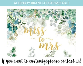 Miss To Mrs Backdrop,Bridal Shower Greenery Backdrop,Wedding Backdrop,Wedding Party Decorations,Custom Wedding Tapestry,Wedding Reception