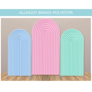 Rainbow Arch Backdrop,Custom Pink Blue Chiara Arch Backdrop,Groovy Fabric Arch Backdrop Cover,Bridal Shower Birthday Arch Backdrop Panel
