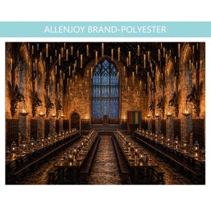 Magical Wizard Hall Photography Party Backdrop, Magic Academy Canteen Birthday Banner