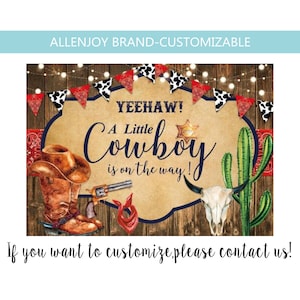 Cowboy Western Backdrop,Cowboy Western Birthday Decor Banner,Brown Wood Cowboy Boots Photography Backdrops,Custom Baby Shower Backdrop