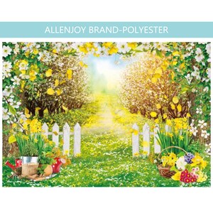 Spring Garden Photography Backdrop,Spring Flower Photo Background,Baby Shower Portrait Easter Photo Studio Prop Banners,Printable Backdrop