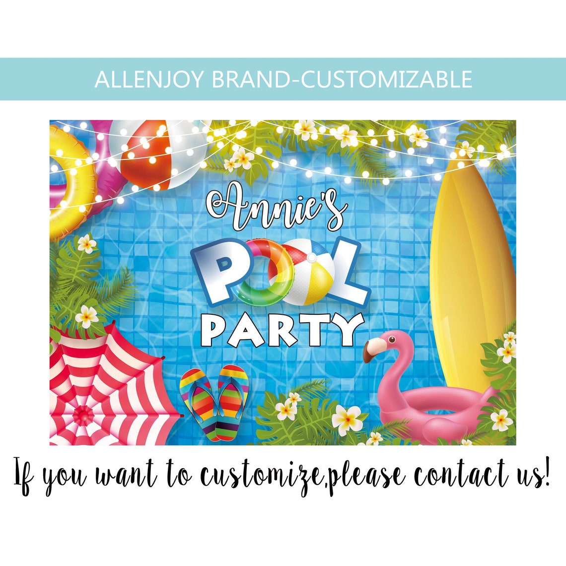 Pool Party Backdropsummer Beach Pool Party Decorationsbaby Etsy UK