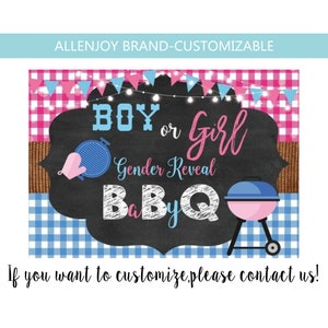 BBQ Gender Reveal Backdrop,Bbq Baby Shower Boy or Girl Backdrop,Pink and Blue Baby-q Backdrop,Barbeque Gender Reveal Party Banner Decoration