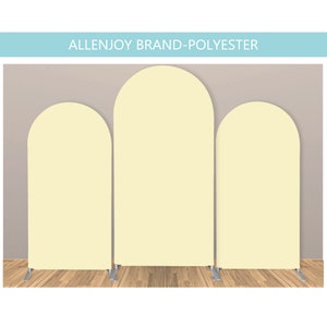 Light Yellow Arch Backdrop Cover,Personalized Solid Color Arch Covers,Arched Fabric Backdrop, Arched Metal Frame Stand Fabric Backdrop