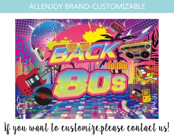 Back to 80s Backdrop,80s 90s Party Decorations,Back to The 1980's Party Graffiti Banner,Hip Hop Teen Birthday Party Banner,Custom Backdrop