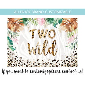 Two Wild Backdrop,Two Wild Banner,Cheetah Backdrop,Safari Backdrop Birthday,Leopard Tassel Banner,Two Wild Birthday Girl Backdrop,Custom