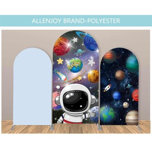 Space Arch Backdrop,Pastronaut Starry Sky Universe Chiara Arch Backdrop,Baby Shower Birthday Arch Backdrop Panel,Polyester Fabric