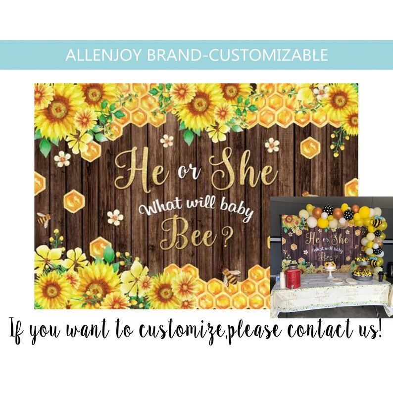 Bee Gender Reveal BackdropWhat will it BEE He or She Gender Reveal Party DecorationsBaby Shower Honey Bee Birthday