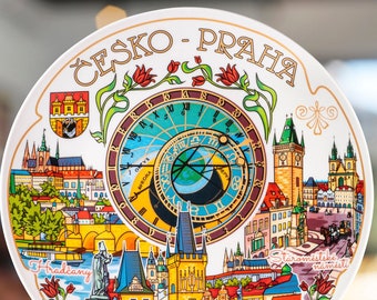 Prague Landmarks Decorative Ceramic Plate - Travel Souvenir & Home Decor Collectible