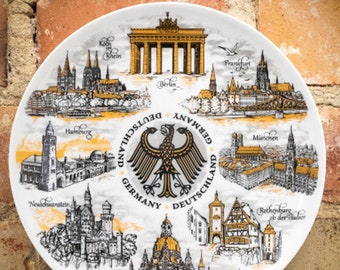 Germany Souvenir Plate Germany Decorative Plate with Stand Germany Plate Wall Hanging German Ceramic Plate Gift from Germany Travel Souvenir