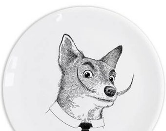 Salvador Dogí 'What a Genius!' Plate - Dali-Inspired Canine Decorative Art Dish 25cm