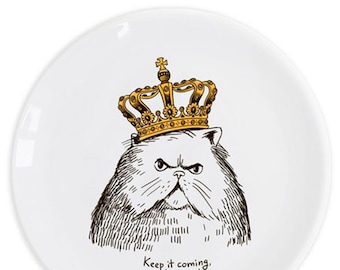 King Cat Art Meme Dinner Plate: A Regal Addition to Your Dining & Decor Collection