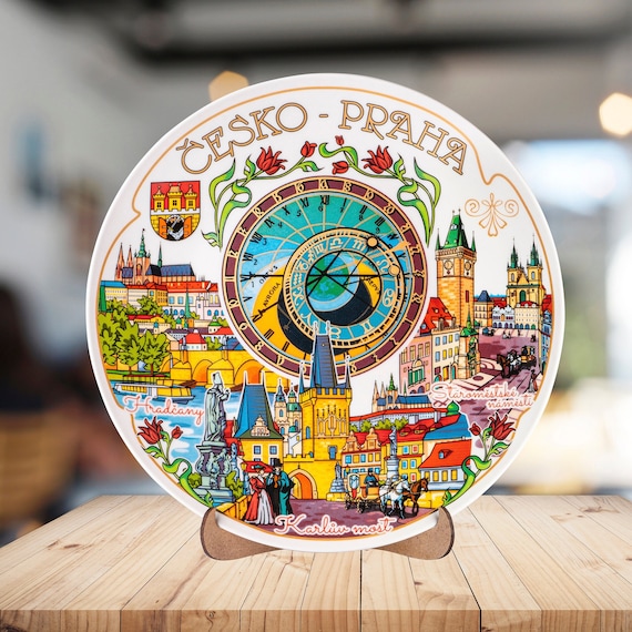 Prague Souvenir Decorative Wall Plate Gift From Prague Ceramic Wall Plate Chezh Gifts Souvenir Plates From Different Countries Etsy UK