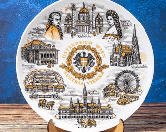 Vienna Cityscape Ceramic Wall Plate 20 cm: Bring Austrian Glamour to Your Home Decor