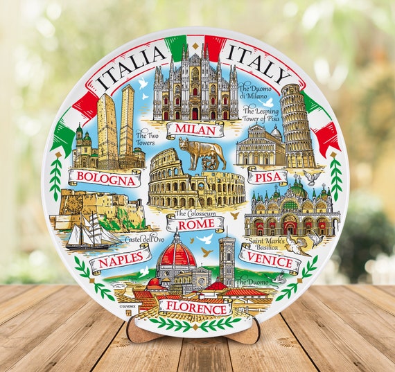 Italian Cities Souvenir Plate: Rome, Venice, Florence, Milan - Etsy