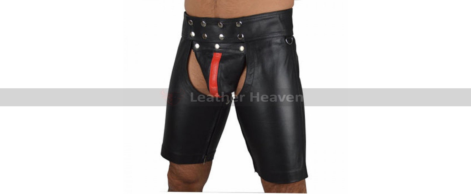 Mens Black Leather Chaps Shorts Genuine Cow Leather Fetish Etsy