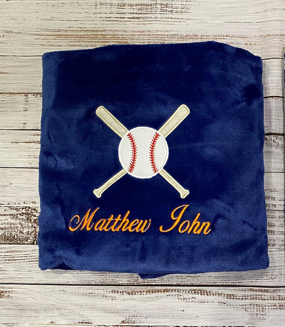 Personalized Baseball Baby Blanket, Custom Blanket, Baseball Blanket, Bat and Ball Blanket