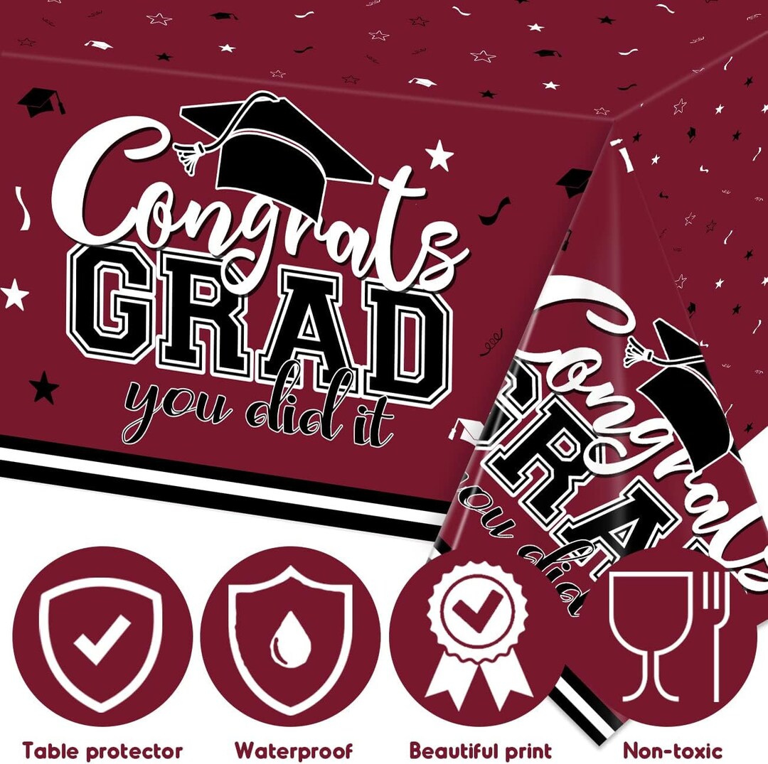 Graduation Party Decorations 2024 3pack Maroon and Black Etsy