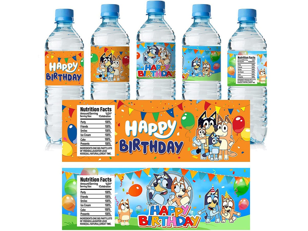 Bluey Birthday Party Supplies,Bluey Birthday Bottle Labels Bluey Birt…