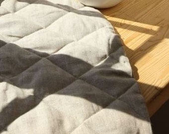 Organic Hemp Comforter: Quilted Linen Throw Blanket