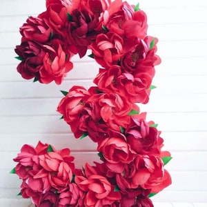 Fiore Lettere Grandi Numeri Floreali Matrimonio Monogram Decorazione Della Parete Del Fiore Personalizzato Iniziale Arredamento Doccia