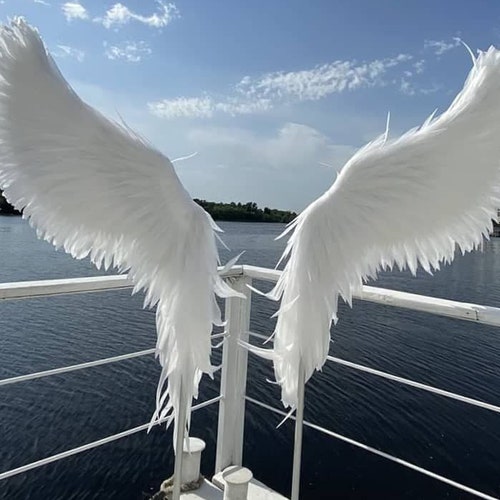 White Angel Wings on a Stand Angel Wings Wall Hanging Party Etsy