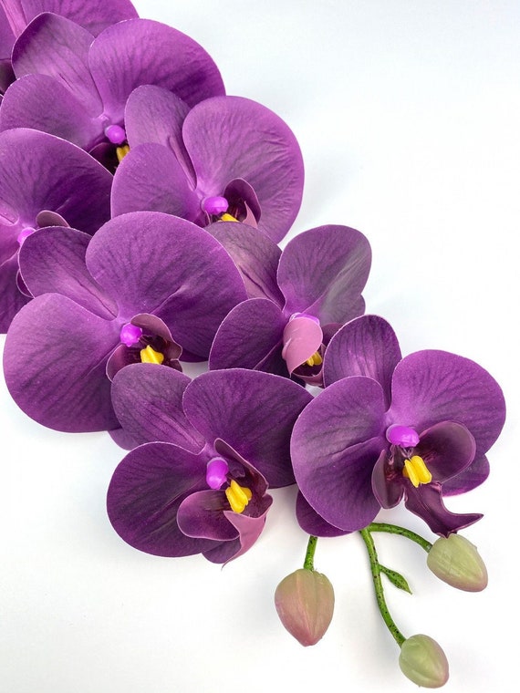 Purple Orchid Stem Realistic Orchid Stem Fake Orchid Branch Etsy