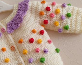 Baby hand knit sweater in multiple colors, Knit baby Jumper, hand knit sweater kids, Hand knitted baby cardigan, abstract baby cardigan