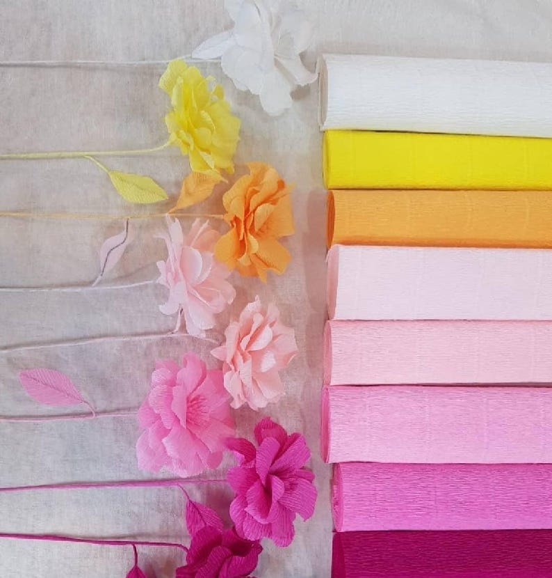 Italian Crepe Paper Rolls, Paper flowers, Wrapping paper, decor, Paper Craft Supplies, Crepe Paper Decor, Table Decor, Florist Gift Wrap