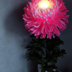 Lampada in schiuma a forma di peonia, grandi fiori di carta da parete lampada decorativa con peonie per la cameretta dei bambini sopra culla