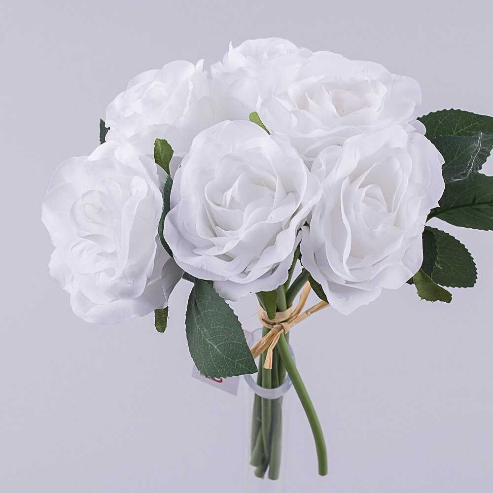 Mini White Roses Bouquet Artificial Cream Roses Rose - Etsy