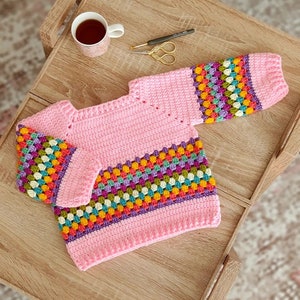 Made to order, Hand knitted baby cardigan, knit baby sweater, rainbow baby cardigan, newborn cardigan, abstract baby cardigan, baby sweater image 3