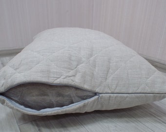 Organic Hemp pillow 20"х26", natural bedding, non-bleached linen fabric, quilt pillow, bedroom decoration, eco bedding, standart pillow