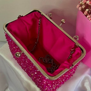 Kristall-Metallic-Perlentasche, LUXUS-Umhängetasche, Damen-Perlentasche, Tragetasche, Perlentasche, Kristalltasche, Umhängetasche, Knitkos