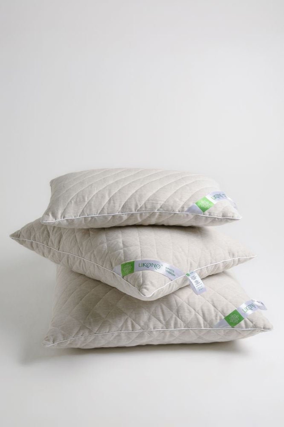 Hemp Bed Pillow, Standard Size, Square Size Organic Pillow, White