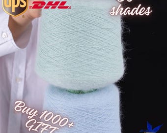 Italian Angora Yarn: Long Hair, Fluffy Knit, 80 Colors (500 gram)