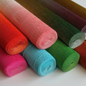 Rotoli di carta crespa italiana, fiori di carta, imballaggio, forniture per creazioni, decorazioni di carta crespa per la tavola, regalo