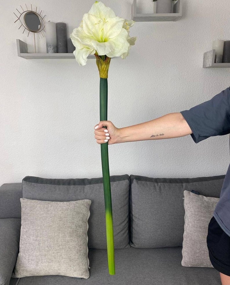 Real Touch Amaryllis 41 Latex Flowers Single Stem Amaryllis Giant