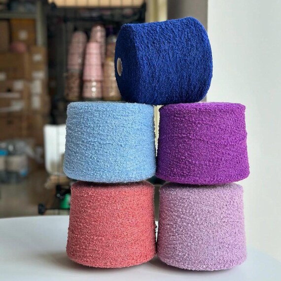 Luxury Mohair Alpaca Boucle Yarn - Soft Loopy DK Weight Italian Blend 230m/100g