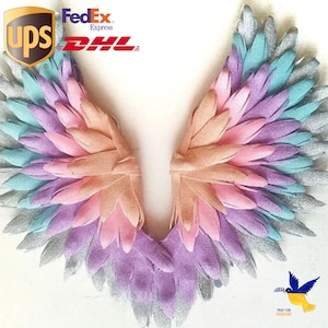 Rainbow White Wings Costume Small Size for Photoshoots, Angel white cupid wings costume cosplay wedding photo props carnival costume
