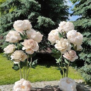 Set of Giant flowers wedding decoration Peonies and roses set large paper flowers for decorating holidays and weddings Set of giant flowers