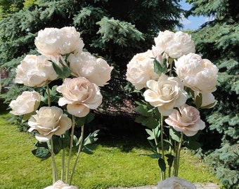 Giant Paper Flower Set: Wedding Decor Peonies and Roses