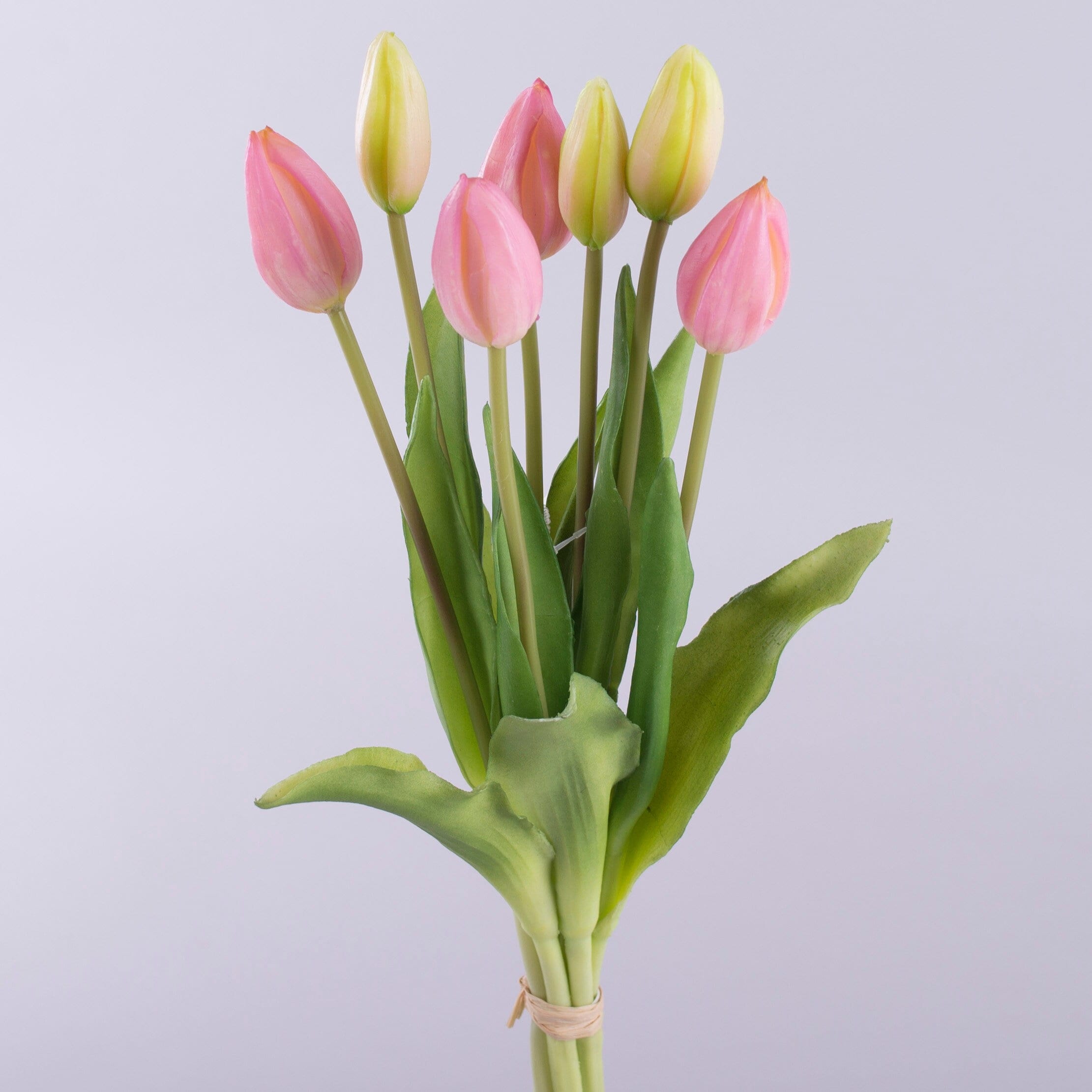 Artificial Tulips 7 Stems, Tulip Mixed Bouquet, Real Touch Tulips, Latex  Flowers, Faux Pink Tulips, Yellow Tulips Arrangement 