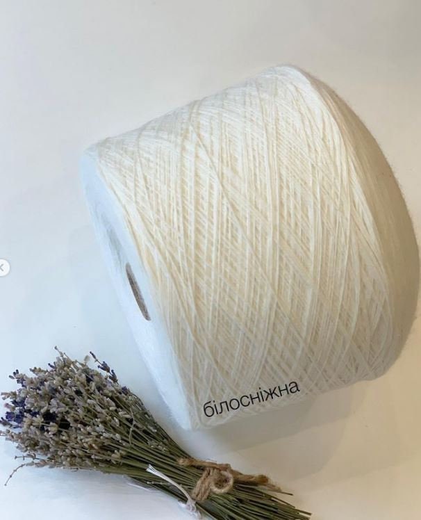 Angora Yarn for Knitting 80 Angora White Angora Fluffy Yarn 100 Gram, Yarn on Cone, Yarn for