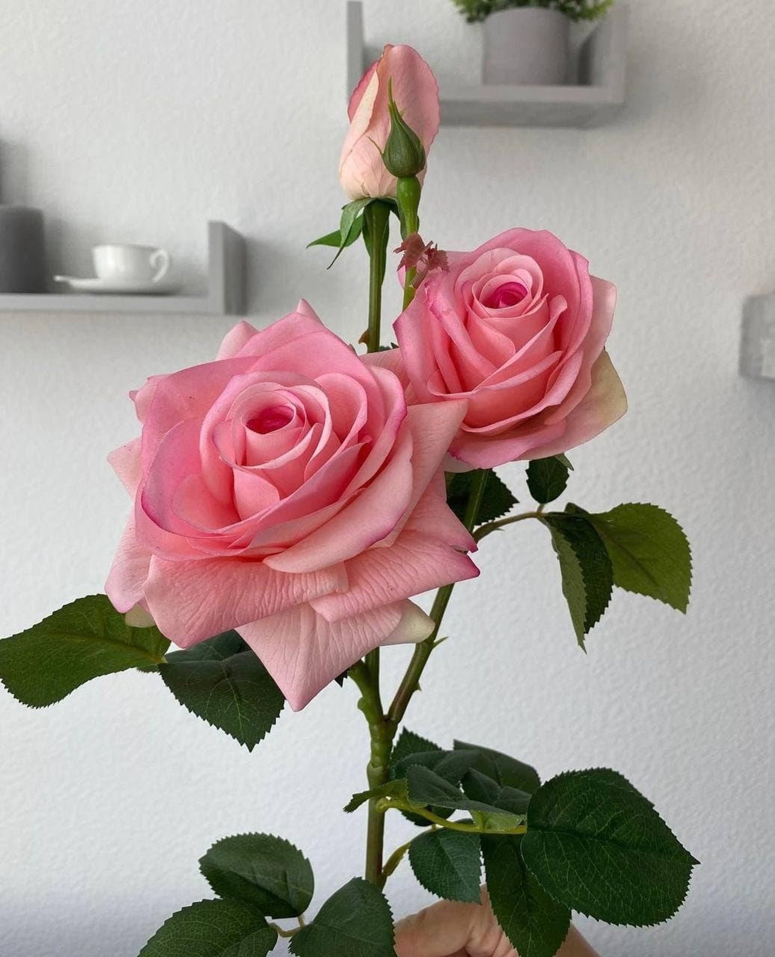 Pink Real Touch Roses, Latex Roses 30, Blush Rose, Dusty Pink Roses